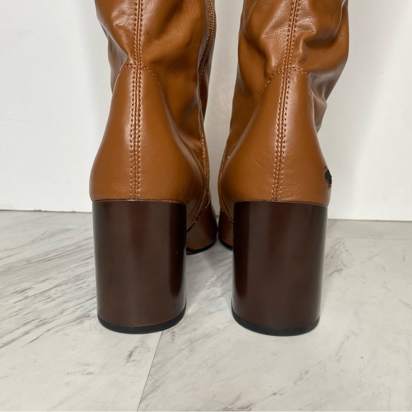 Franco Sarto Talfer Brown Faux Leather Tall Heeled Boot 11M - Picture 4 of 16